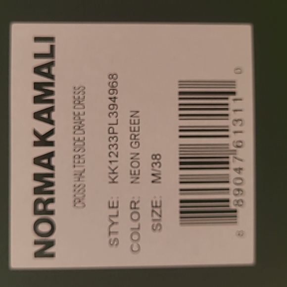 Norma kamali halter drape side gown lime green size M NWT - Picture 5 of 6